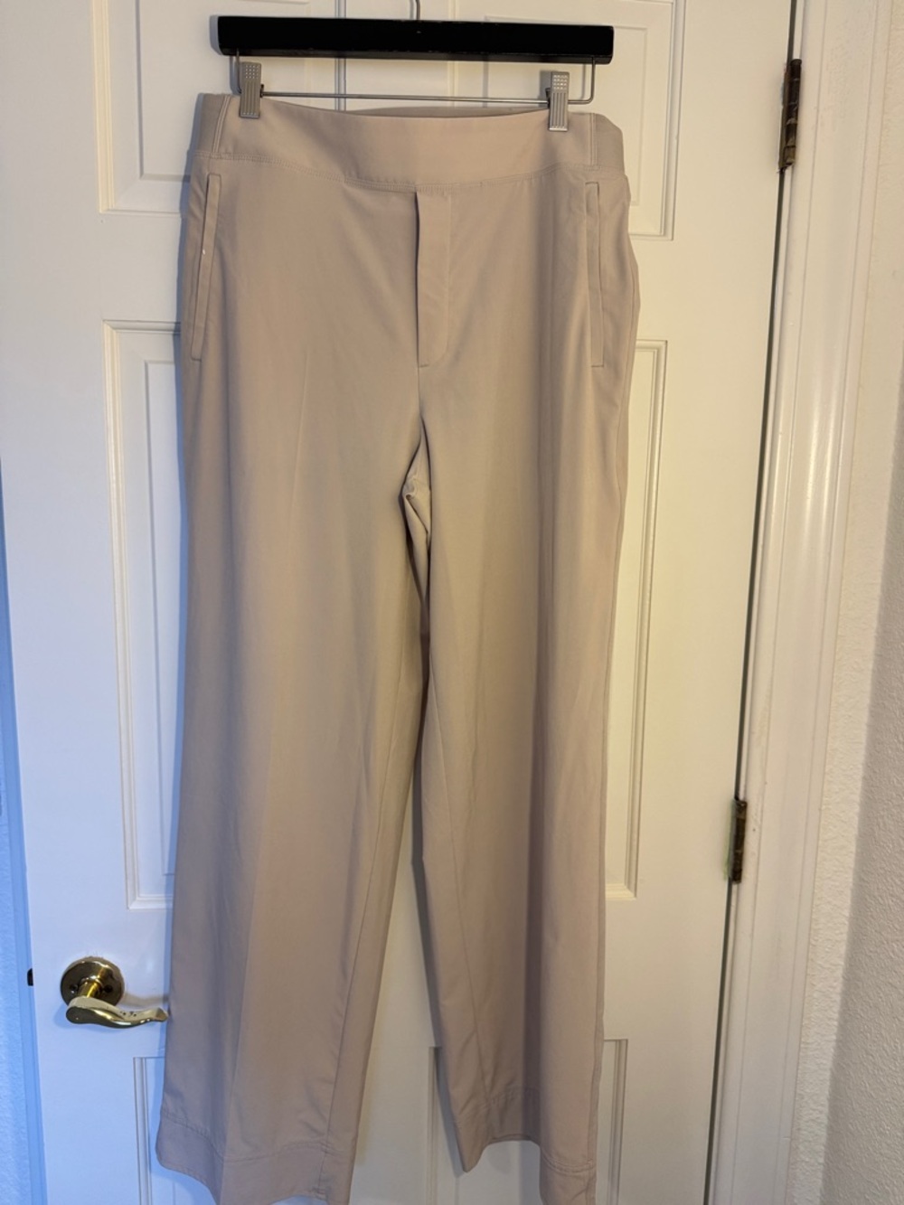 Athleta Wide-Leg Brooklyn Pants in Light Beige